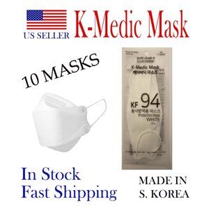 10 PACK WHITE FACE MASKS [K-MEDIC] MADE IN KOREA, 10 WHITE MASKS
